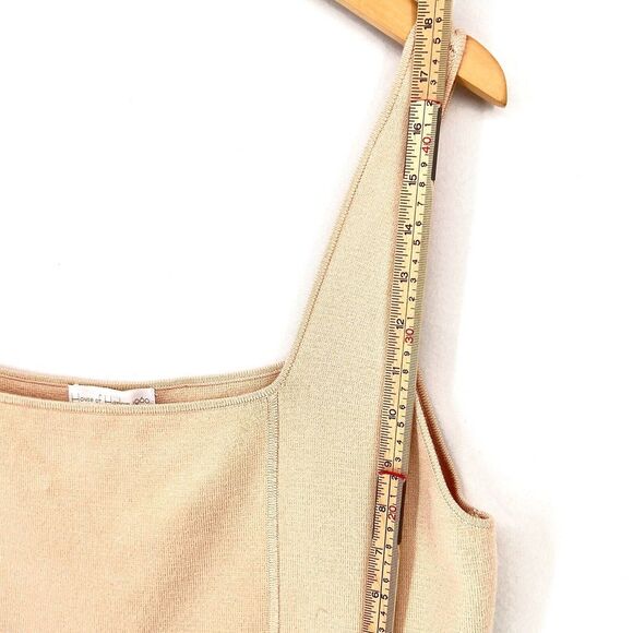 House Of Harlow 1960 Tank Top Crop Top Women's Sz XL Beige Cream Ribbed Minimal - Picture 2 of 8